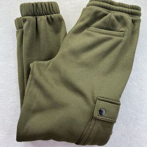 WESC Jogger Mens M Green Unisex Fleece Cargo Slim Utility Sweatpants Womens L